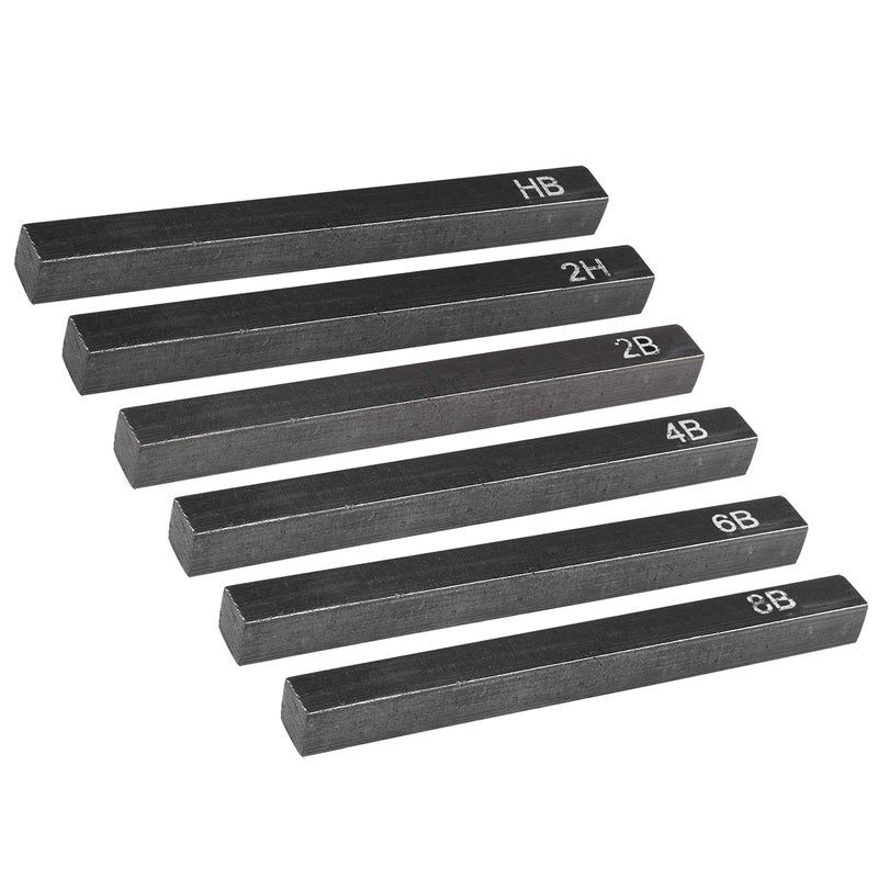 MyLifeUNIT Compressed Graphite, Square Drawing Pencils for Artists, Pack of 6 (2H, HB, 2B, 4B, 6B and 8B) - Image 2